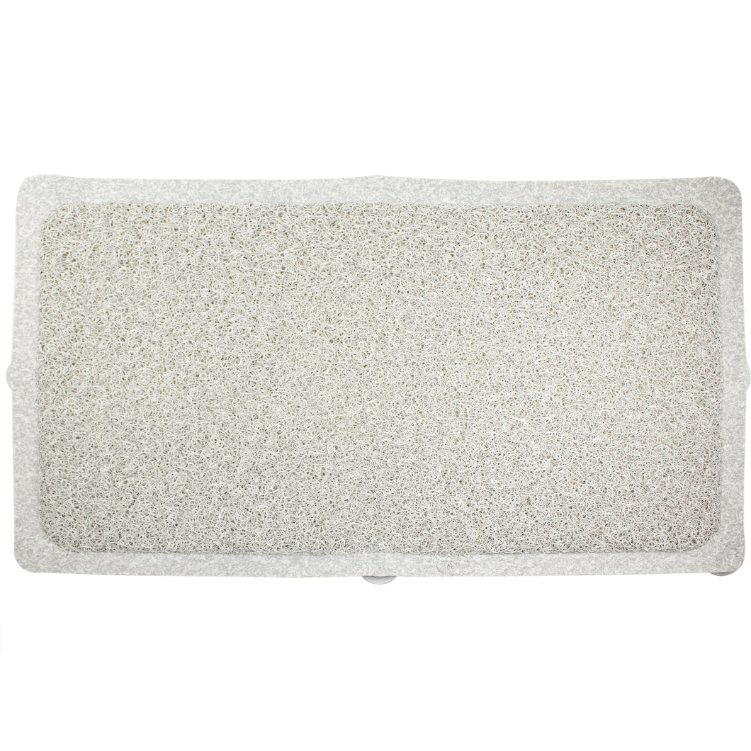 Taupe and white loofah mat