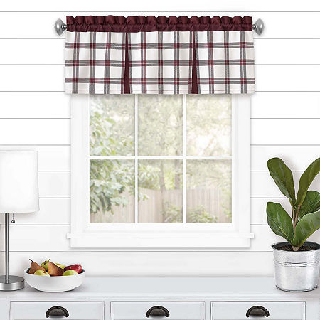 Burgundy Tate Windowpane Valance