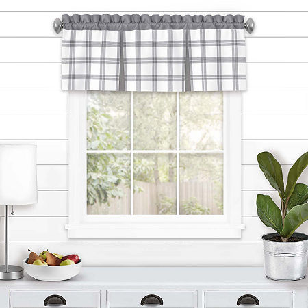 Gray Tate Windowpane Valance