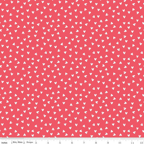 My Valentine Collection Heart Toss Cotton Fabric C14154 tearose 