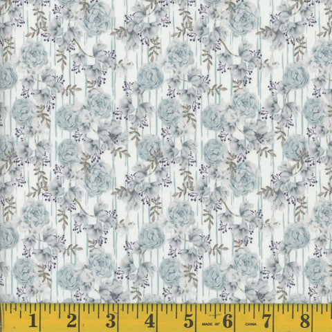 teal, Pine Skin Alinda Print Fabric 1345