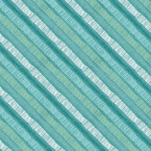 Sunflower Sweet Collection Diagonal Stripe Cotton Fabric teal