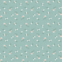 Fresh and Sweet Collection Small Floral Print Cotton Fabric teal