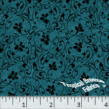 Poly Cotton Swirl Print Dress Fabric teal