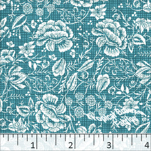 Poly Cotton Small Grid Dress Fabric teal