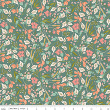 Blossom Lane Collection Floral Branches Cotton Fabric C14001 teal