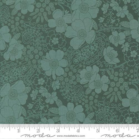 teal, Chelsea Garden Collection Garden Party Cotton Fabric 33852