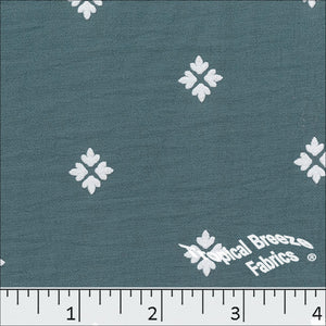 teal, Dream Crepe Paint Print Polyester Fabric 042514