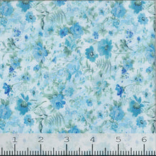 teal, Fashion Floral Print Fabric CA-199