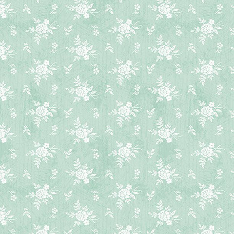 teal, Friendly Farmstead Collection Ditsy Cotton Fabric 96495