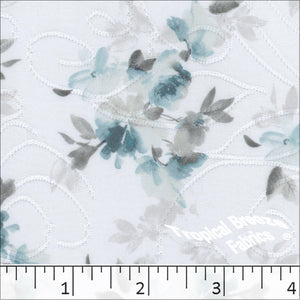Jacquard Floral Knit Print Fabric 32942 teal