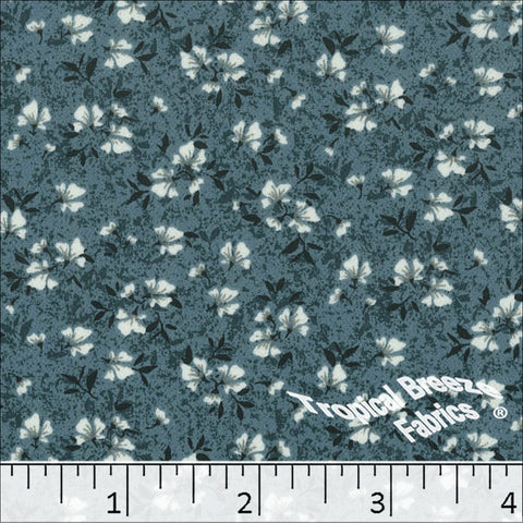 teal, Koshibo Floral Print Polyester Fabric 048616