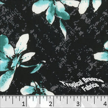 Koshibo Large Floral Print Polyester Fabric 048428 teal