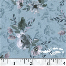 Liverpool Dress Knit Floral Print Fabric 32737 teal