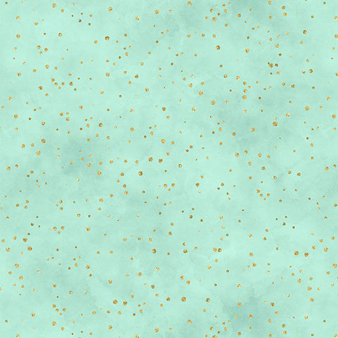 teal, Peony Blossoms Glitter Dots Cotton Fabric 34718