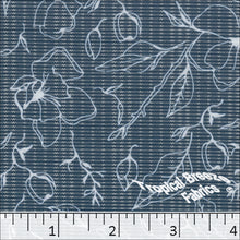 teal, Poly Rayon Floral Print Fabric 04450