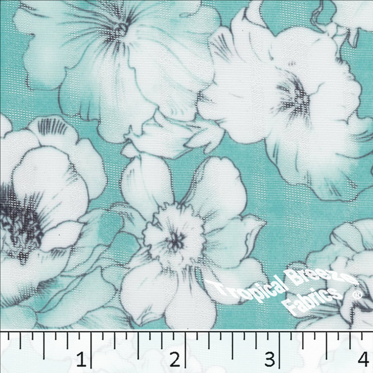 Tropical Breeze Fabrics Poly Rayon Large Floral Print Fabric 04430
