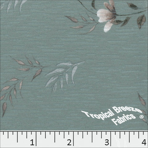 teal, Rebecca Floral Knit Print Fabric 573518