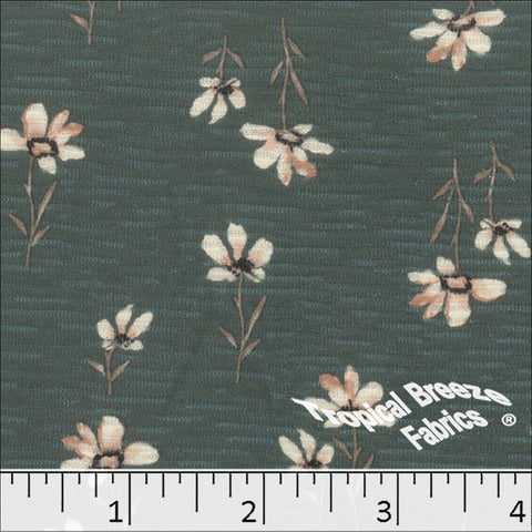teal, Rebecca Floral Knit Print Fabric 573526