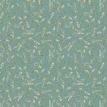 Season's Study Collection Small Floral Cotton Fabric 17838 teal