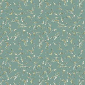 Season's Study Collection Small Floral Cotton Fabric 17838 teal