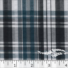 Seersucker Plaid Dress Fabric 48132 teal