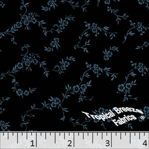 Standard Weave Floral Poly Cotton Fabric 6009 teal