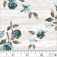 Teal, Standard Weave Floral Print Dress Fabric 6200