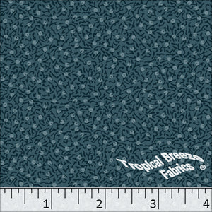 Teal, Standard Weave Small Print Poly Cotton Fabric 6189