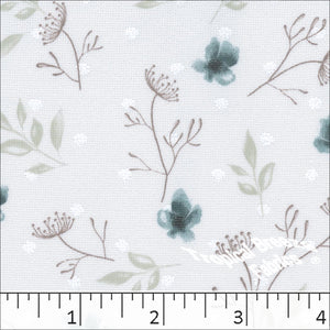 teal, Swiss Dot Floral Knit Print Fabric 573511