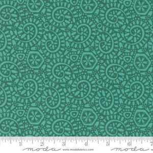 Tango Collection Swirls Cotton Fabric 27337 teal