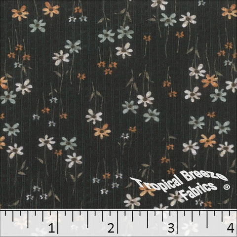 terra cotta, Dapple Knit Floral Print Fabric 572621