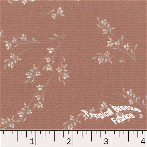 terra cotta, Horizontal Rib Knit Floral Print Fabric 572517