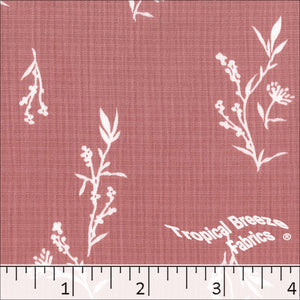 terra-cotta-Linen Crepe Floral Sprig Print Polyester Fabric 048520