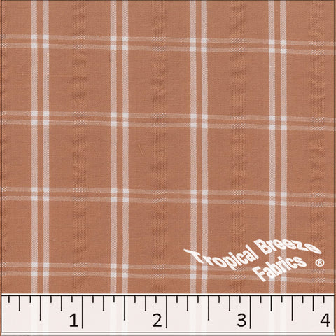 terra cotta, Seersucker Plaid Fabric 488610