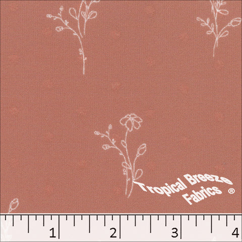 terra cotta, Swiss Dot Knit Print Fabric 573520