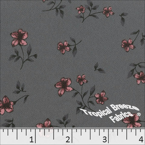 terra rose, Koshibo Floral Print Polyester Fabric 048624