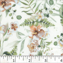 terra cotta, Mini Rib Knit Floral Print Fabric 572516