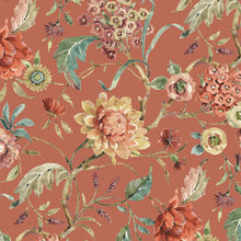 Season's Study Collection Floral Cotton Fabric 17836 terracotta
