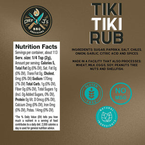 Tiki Tiki BBQ Rub Nutrition Facts and Ingredients