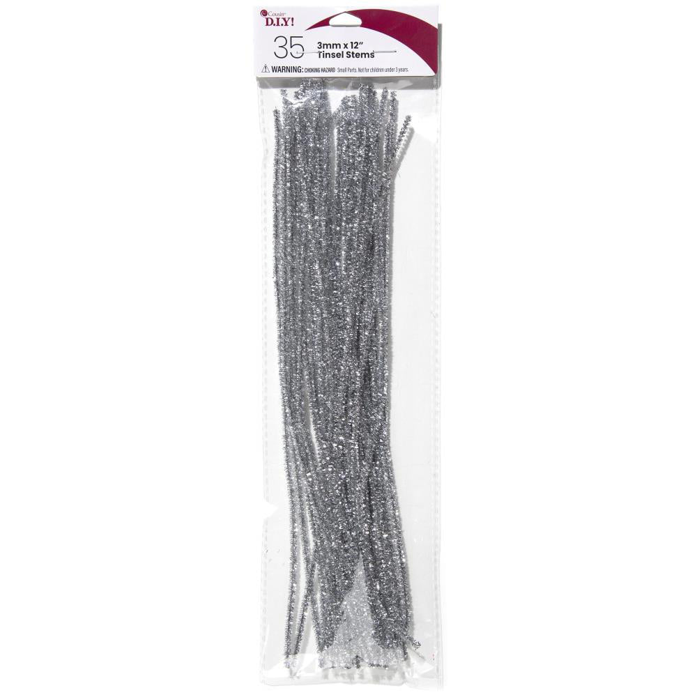 Silver tinsel stems