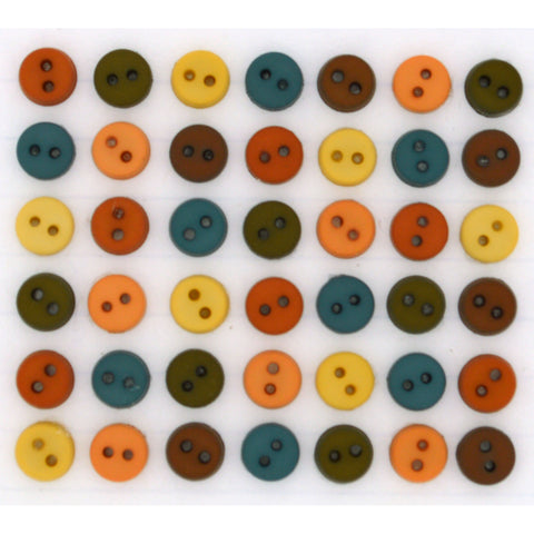 Tiny buttons, southwestern colors.