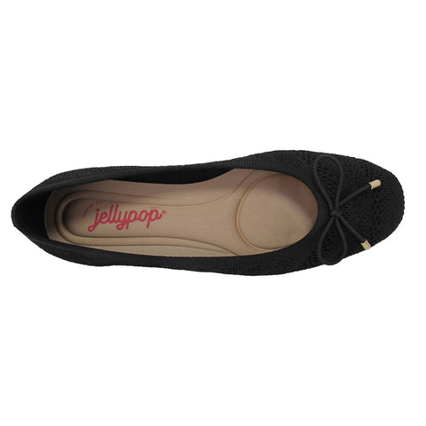 Women's Claret Knitted Ballet Flats 136336