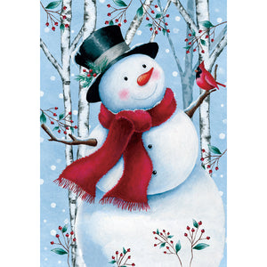 Fall & Winter Garden Flags top hat snowman