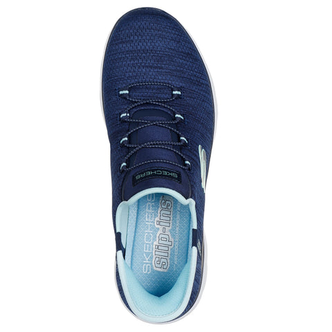 Top view of Skechers Slip-ins women's Summits Everyday Set shoe in navy