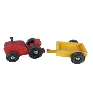 Wooden Toy Tractor and Wagon 194