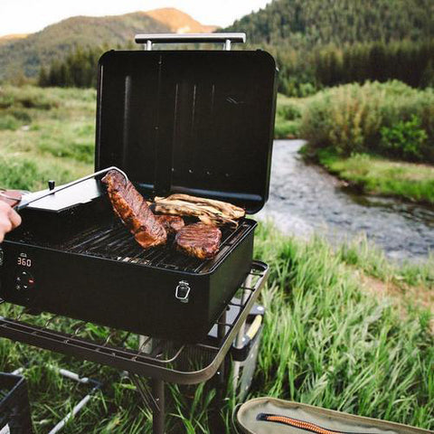 Traeger Ranger Pellet Grill TFT18KLD in use outdoors