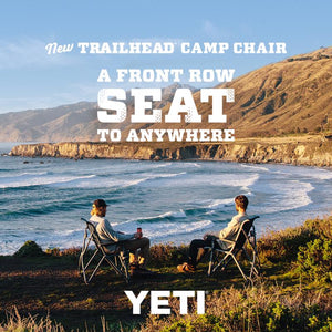 Yeti gray Trailhead Camp Chair poster showing chair in use