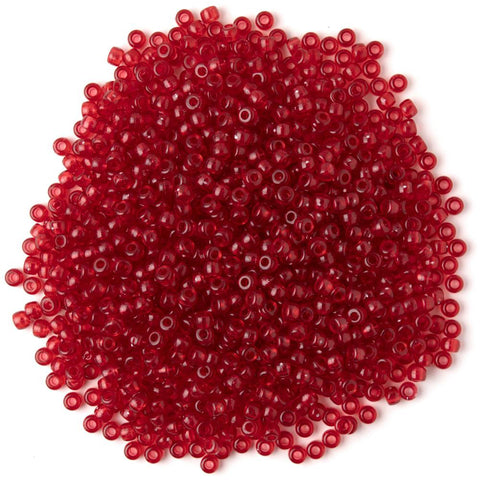 Transparent red pony beads