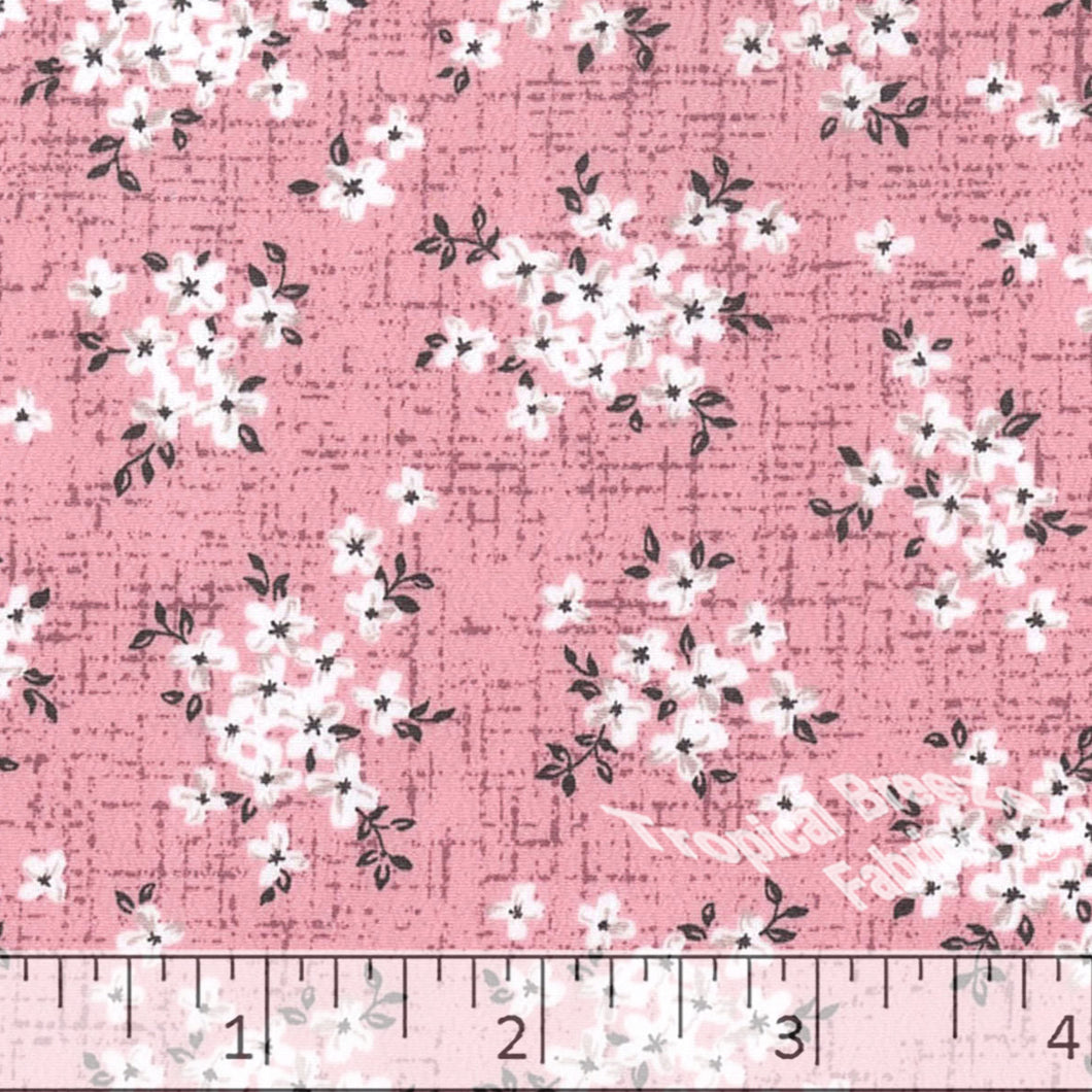 Cherry/ flowers Print on Nylon spandex fabric 4way Stretch. Fabric